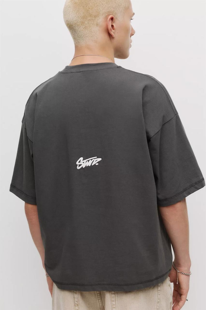 Grey Loose fit  STWD logo T-shirt