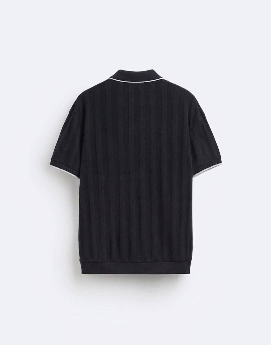Black Zara Knitted Polo