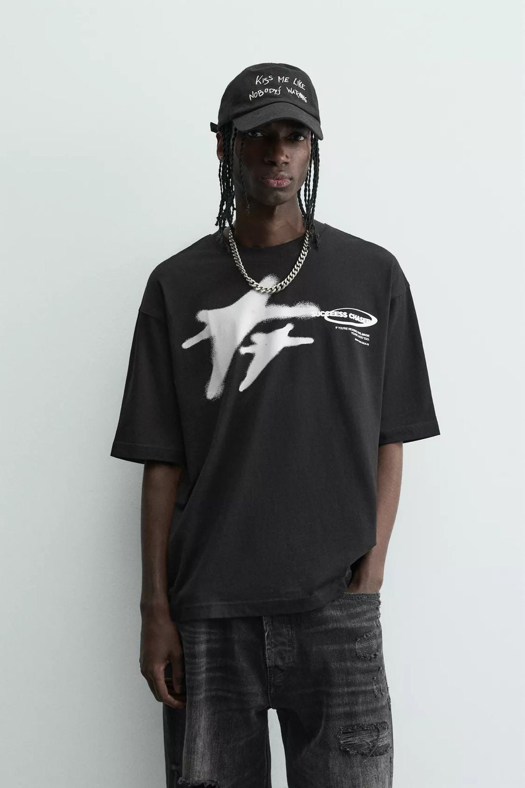 Black Zara boxy fit T-shirt