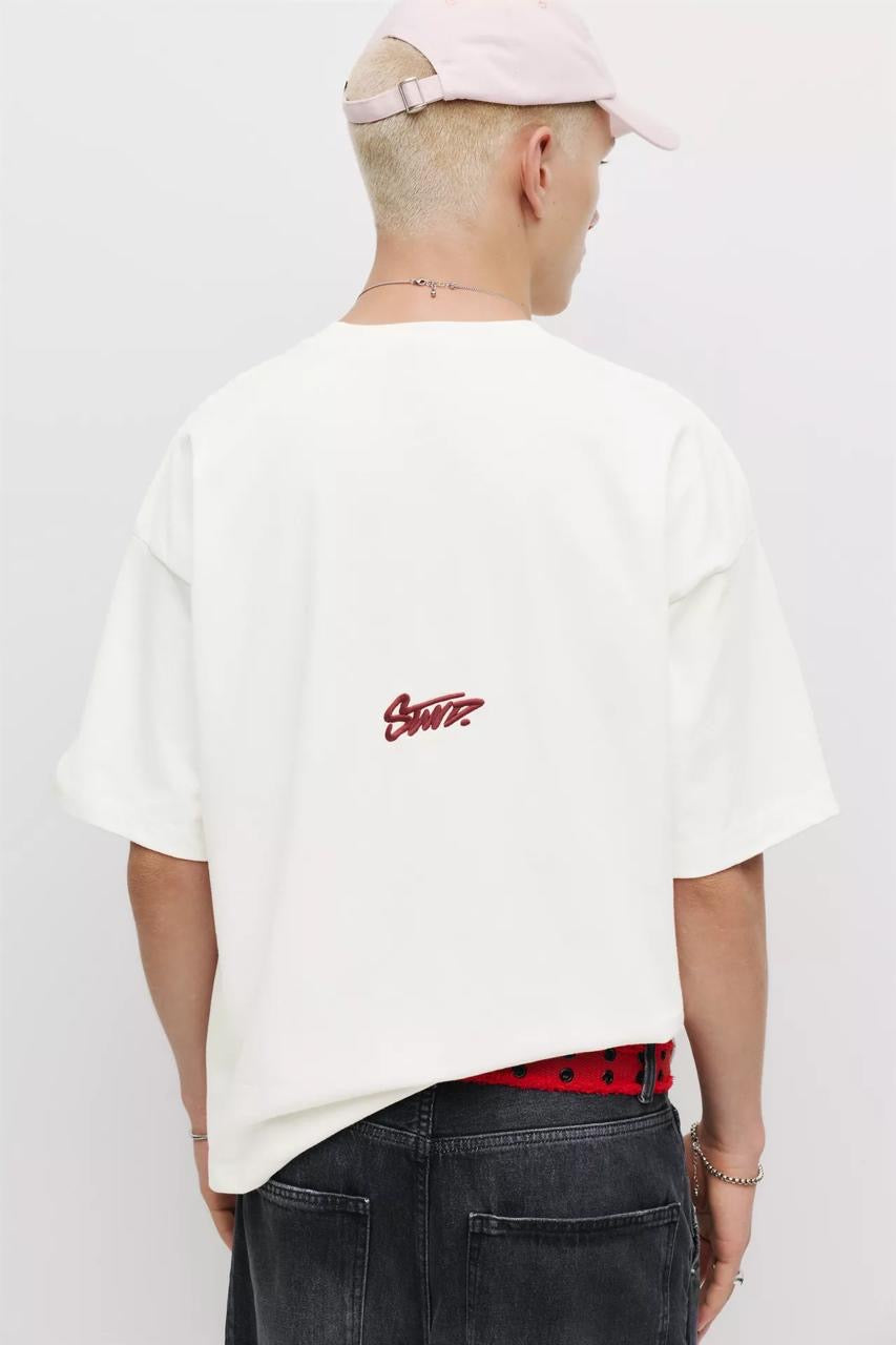 White Loose fit  STWD logo T-shirt