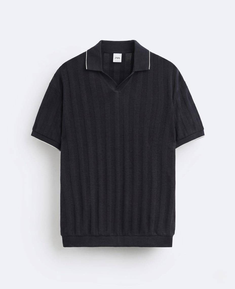 Black Zara Knitted Polo