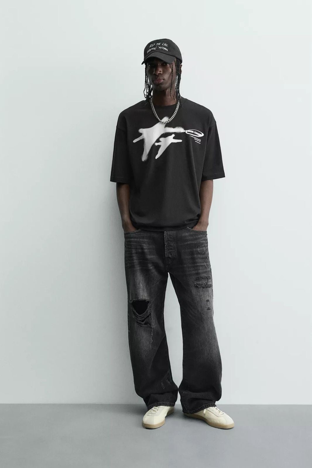 Black Zara boxy fit T-shirt