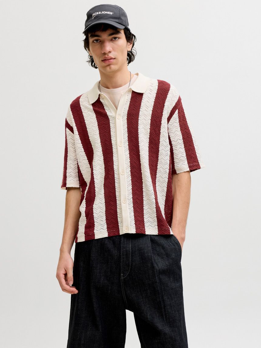Jack&jones Burgundy Knitted Shirt