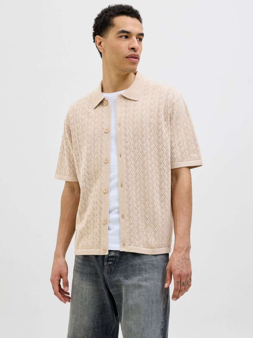 Jack&jones Beige Knitted Shirt