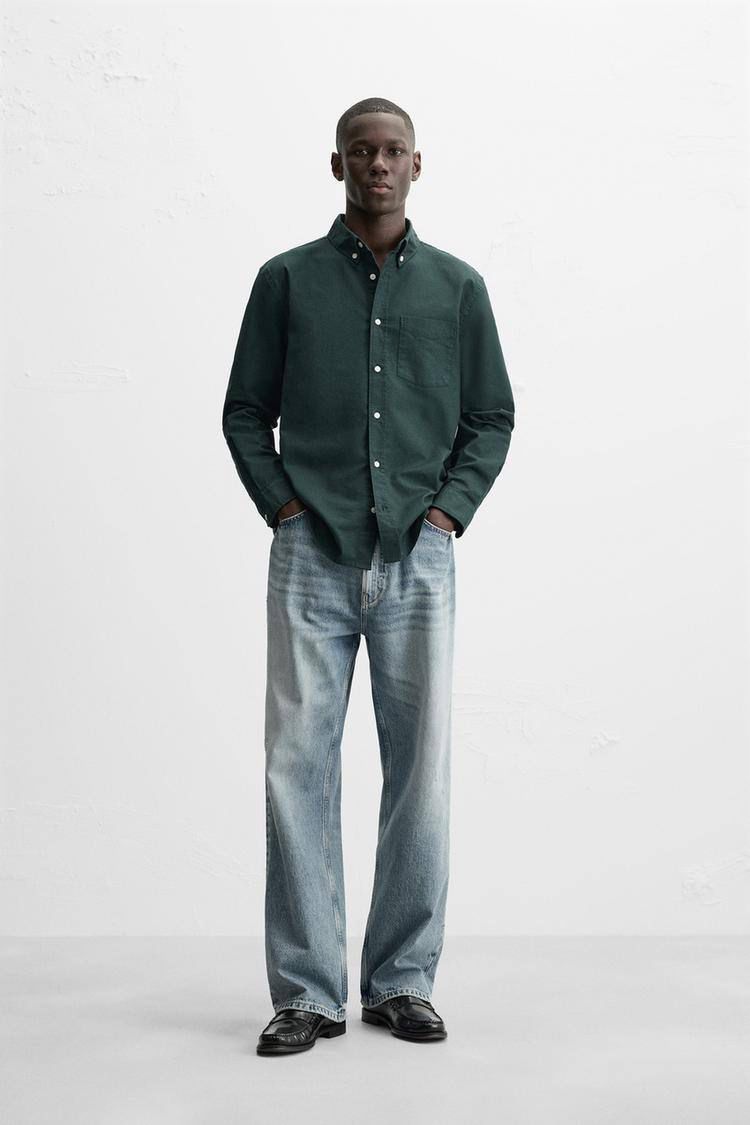 Zara Dark Green Oxford Shirt