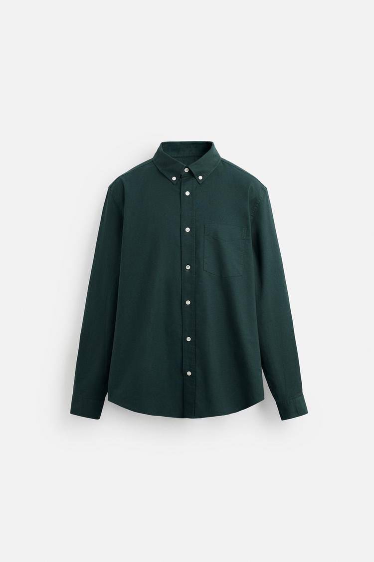Zara Dark Green Oxford Shirt