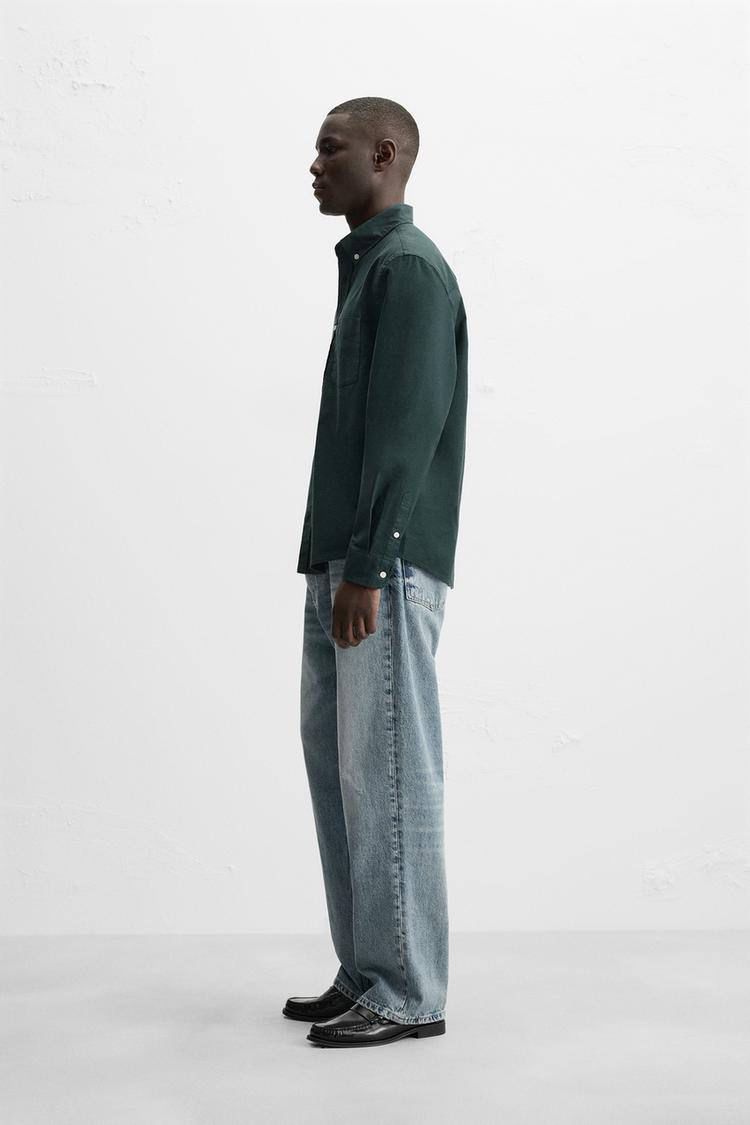 Zara Dark Green Oxford Shirt
