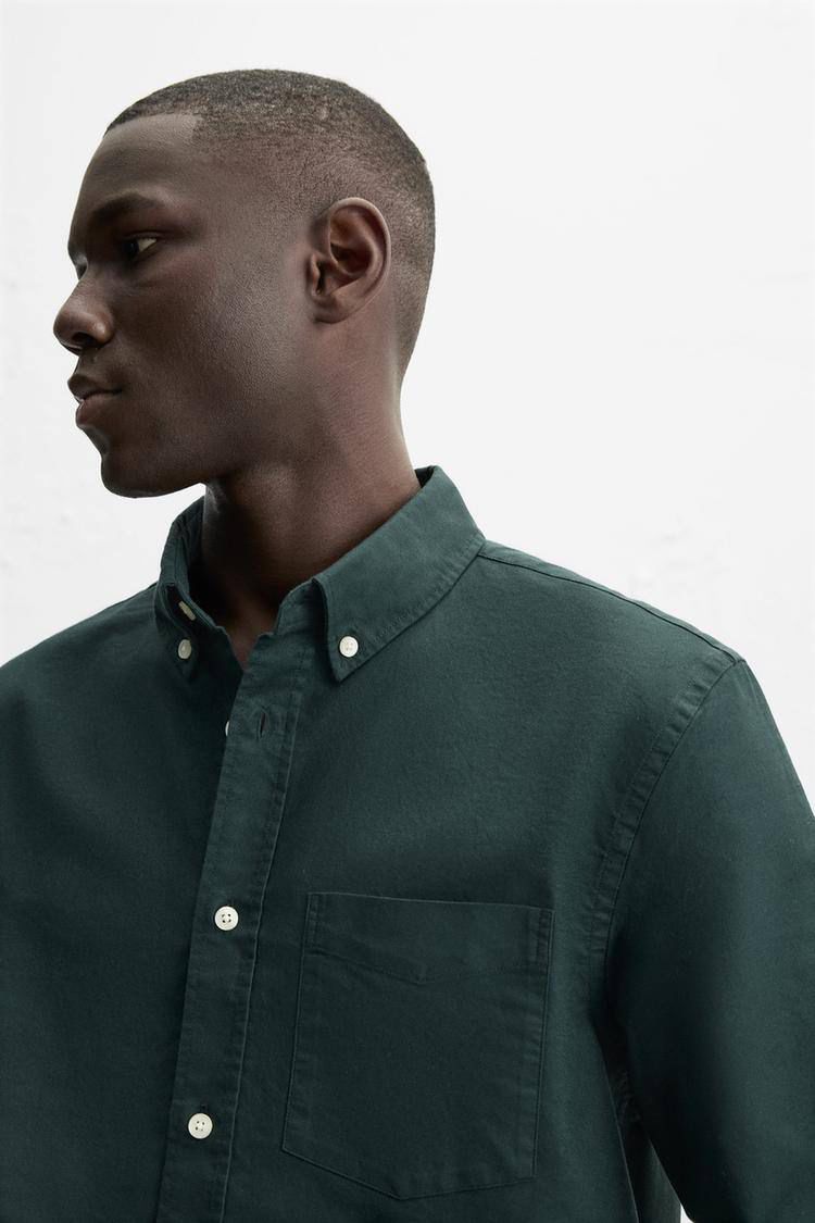 Zara Dark Green Oxford Shirt