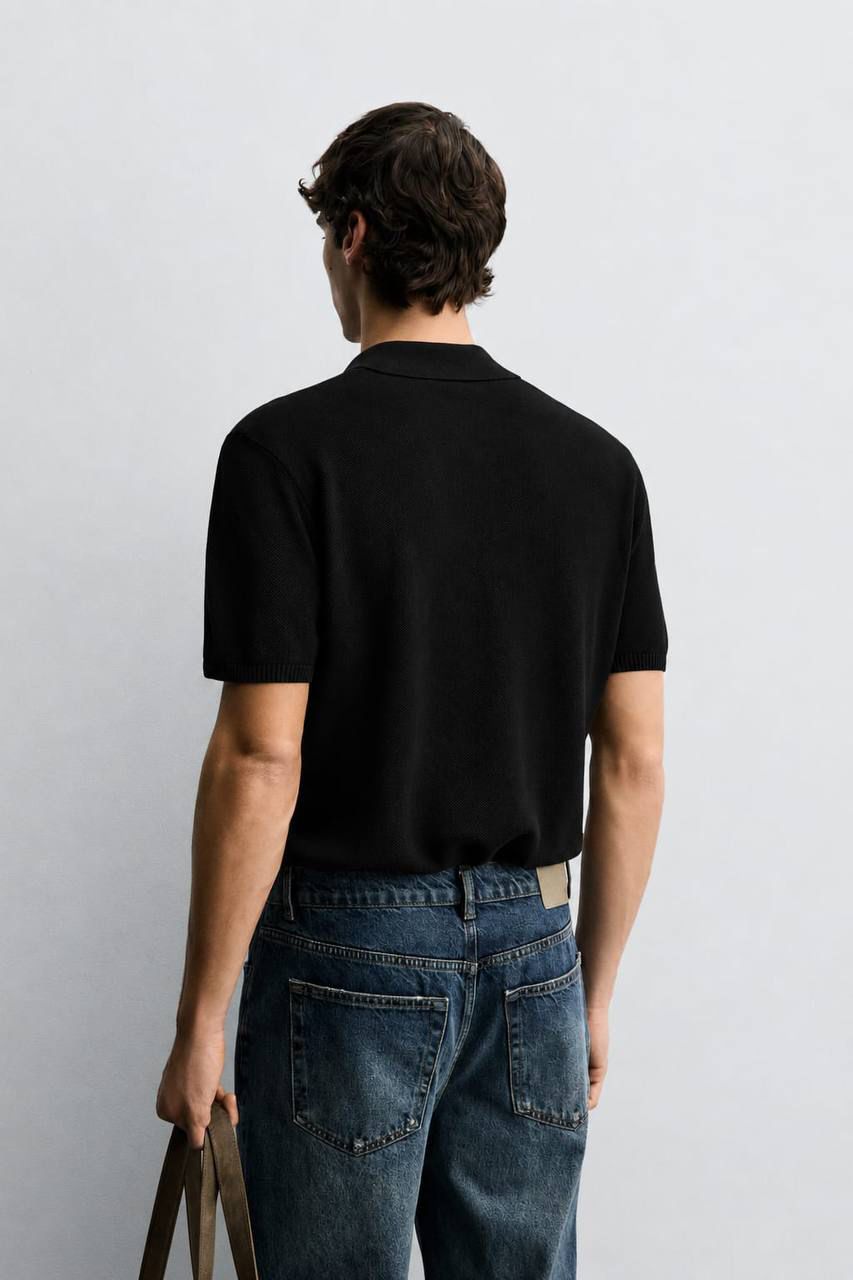 Zara Black Knitted T-Shirt
