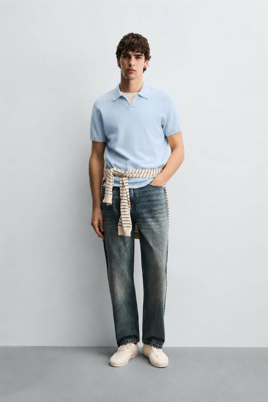 Zara Baby Blue Knitted T-Shirt