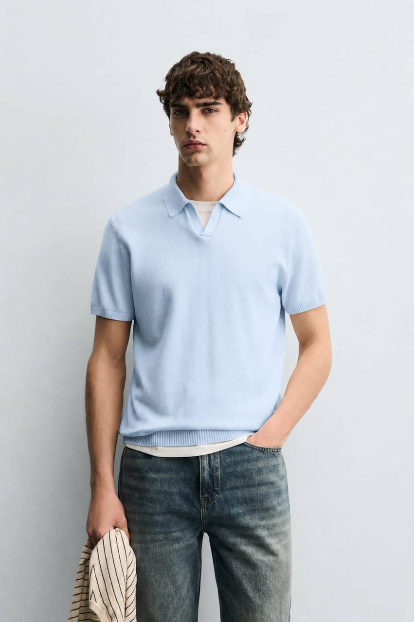 Zara Baby Blue Knitted T-Shirt