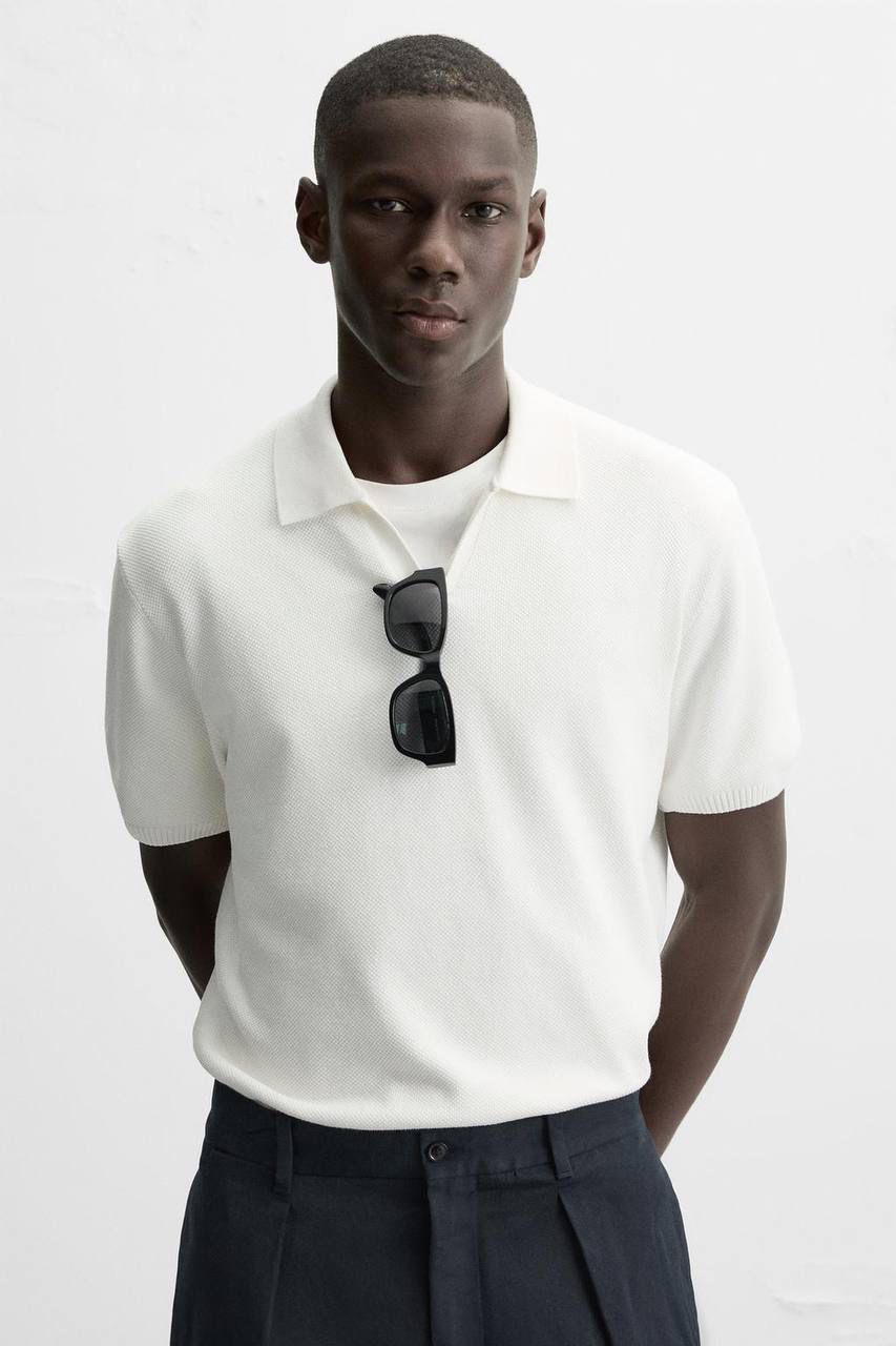 Zara White Knitted T-Shirt