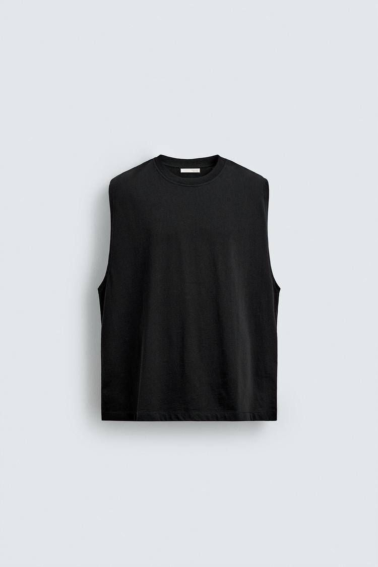 Zara Black Loosefit Sleeveless Tee