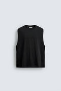 Zara Black Loosefit Sleeveless Tee