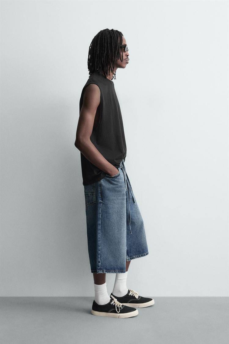 Zara Black Loosefit Sleeveless Tee