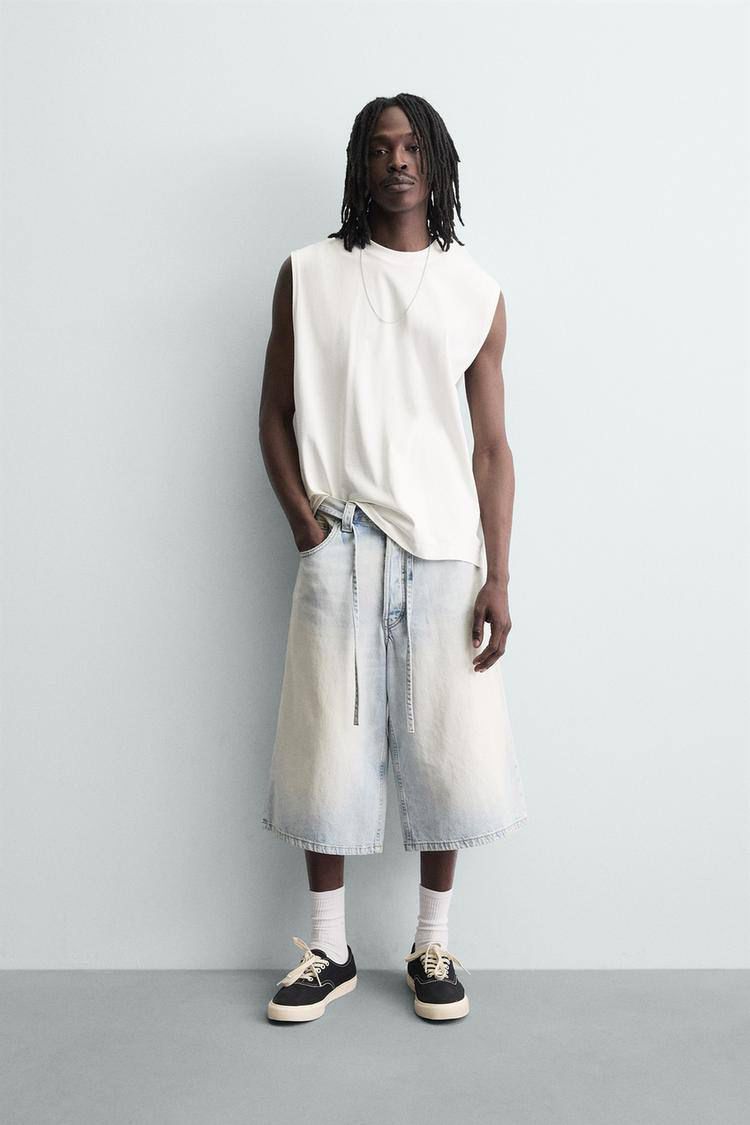 Zara White Loosefit Sleeveless Tee