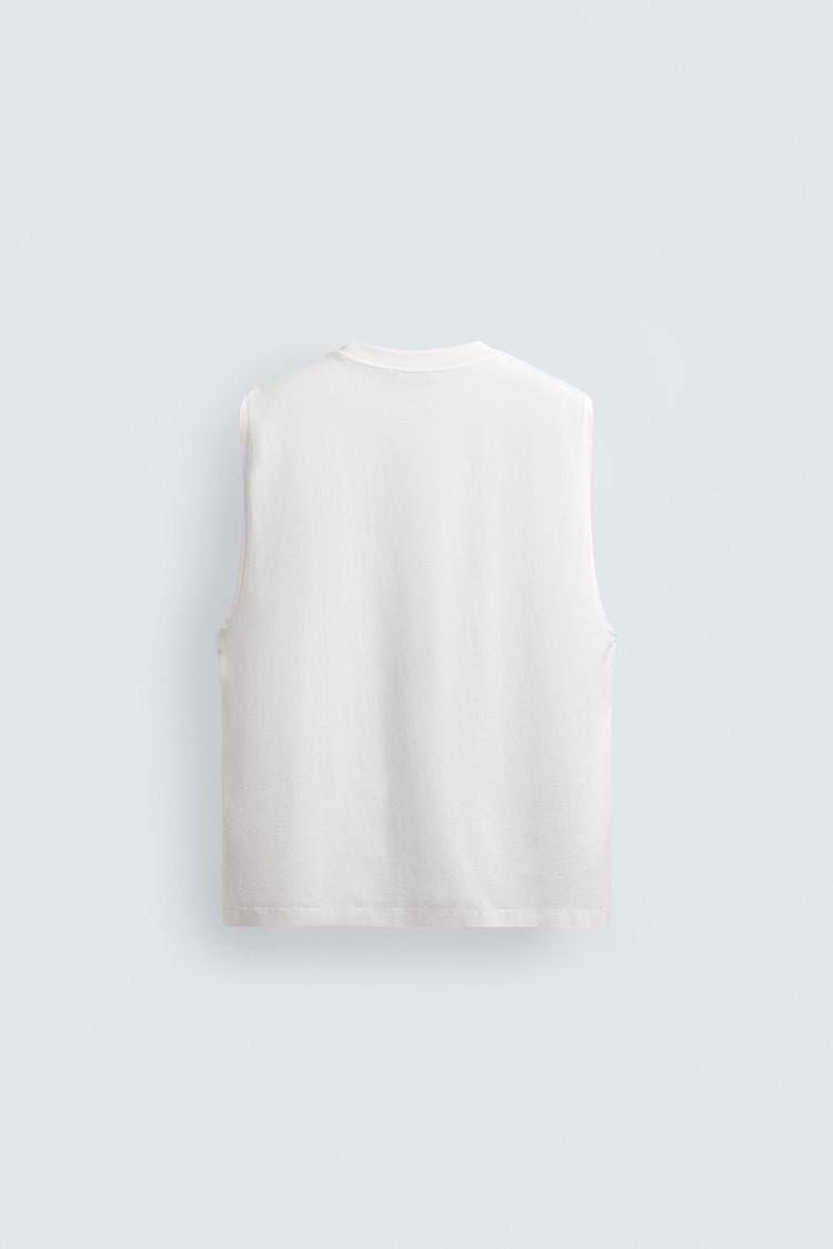 Zara White Loosefit Sleeveless Tee