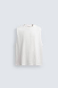 Zara White Loosefit Sleeveless Tee