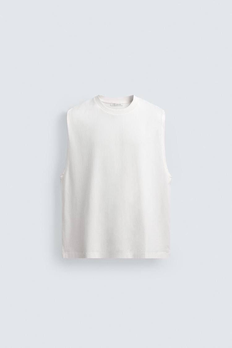 Zara White Loosefit Sleeveless Tee