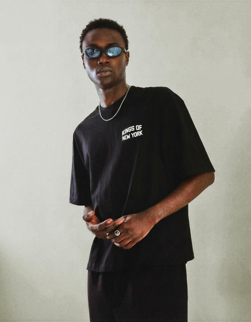 Bershka Black Oversized T-Shirt