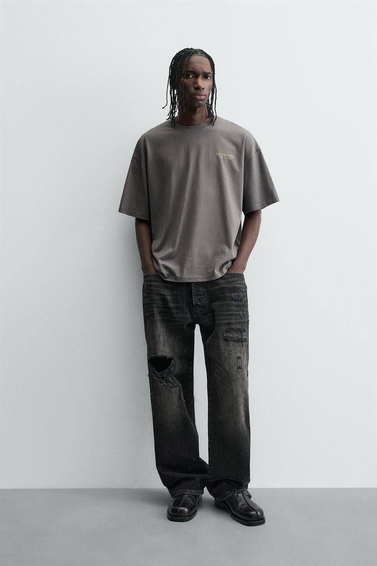 Zara Dark Grey Oversized T-Shirt