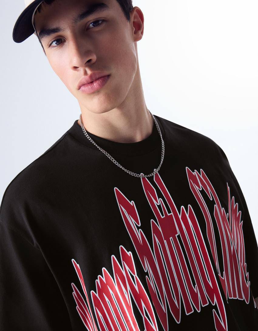 Bershka Black Oversized T-Shirt