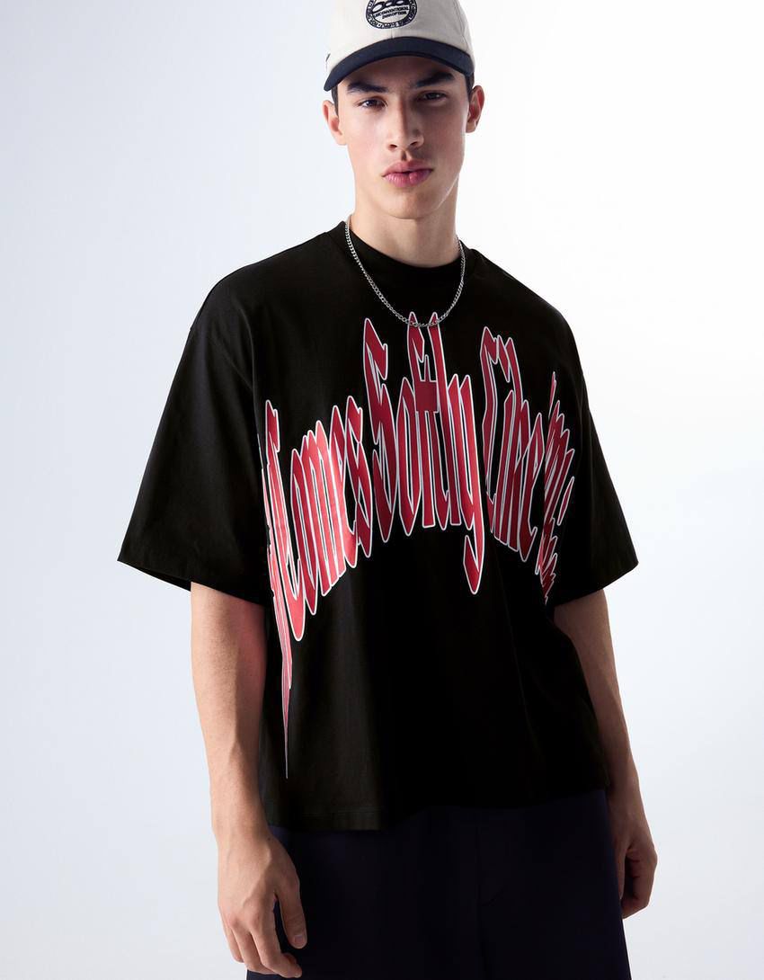 Bershka Black Oversized T-Shirt