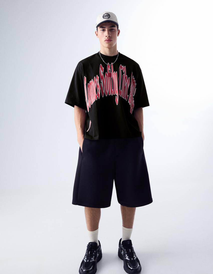 Bershka Black Oversized T-Shirt