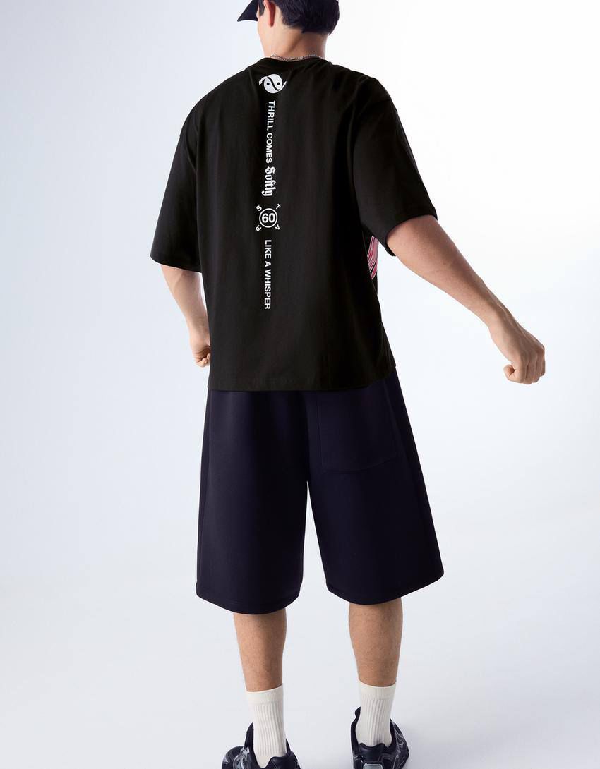 Bershka Black Oversized T-Shirt