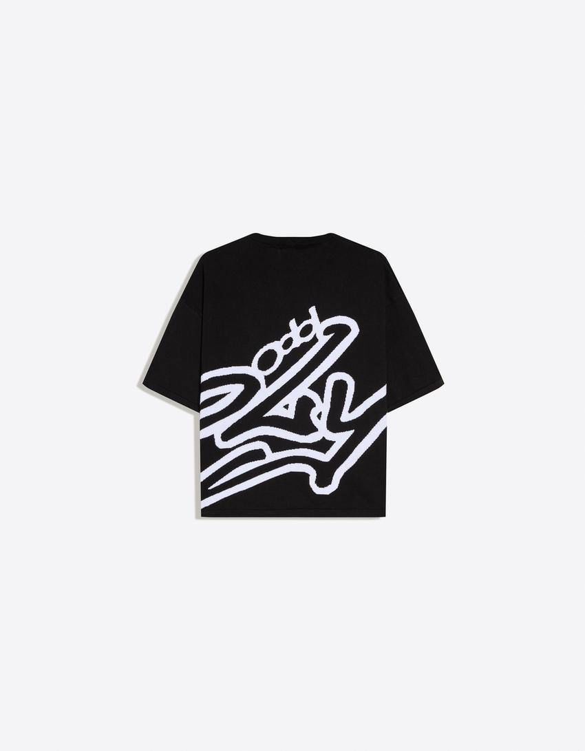 Pull&Bear Black STWD Oversized T-Shirt