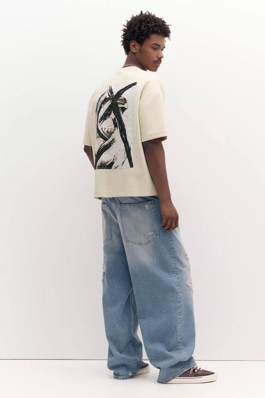 Pull&Bear Beige Oversized T-Shirt