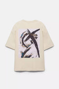 Pull&Bear Beige Oversized T-Shirt