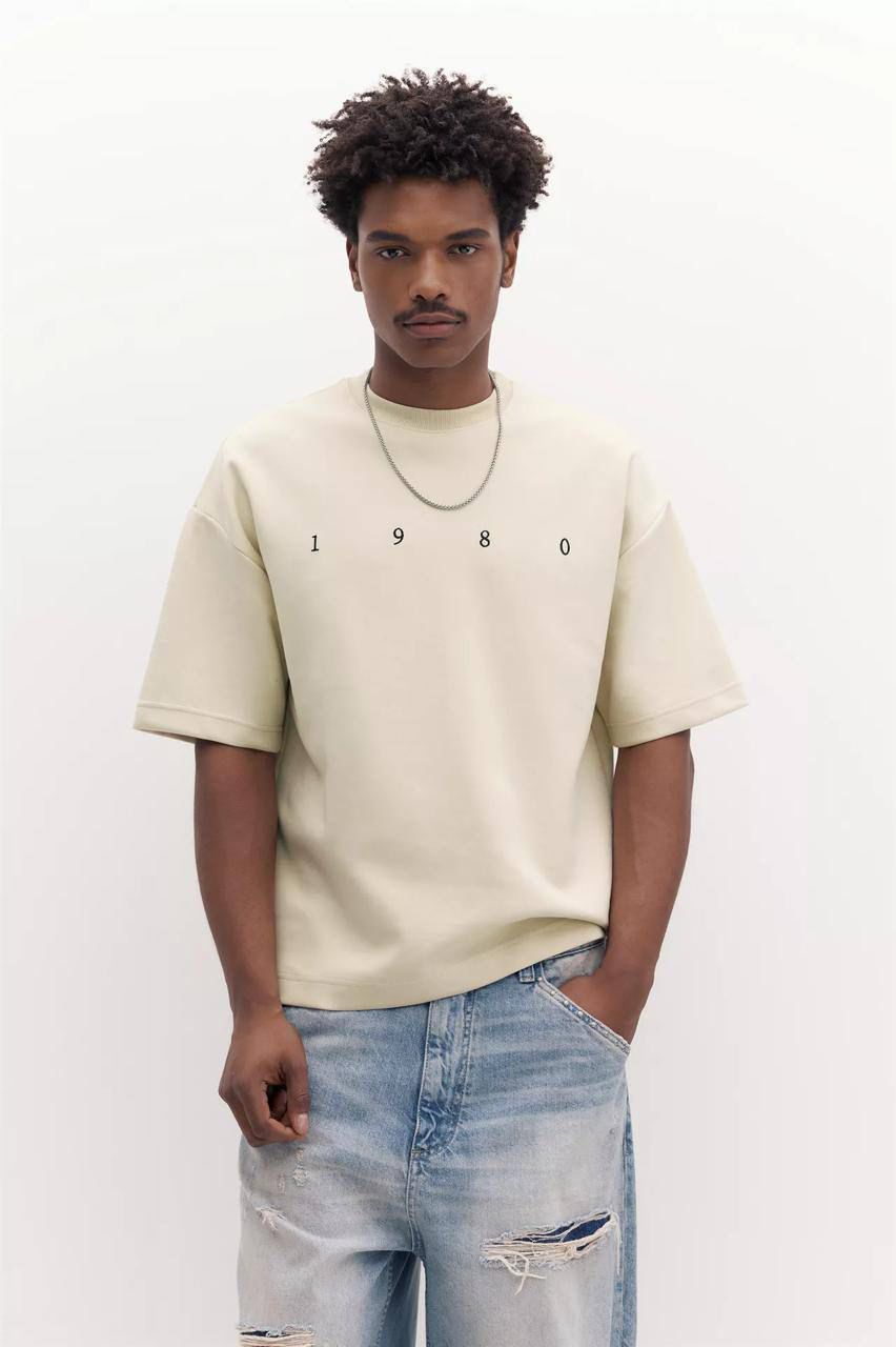Pull&Bear Beige Oversized T-Shirt