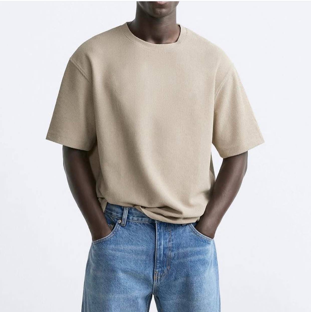 Zara Basic Oversized Beige T-Shirt