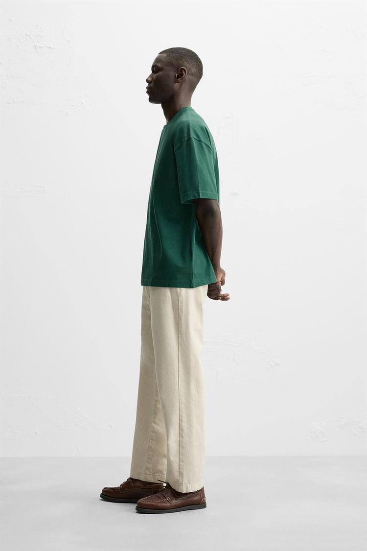 Zara Basic Oversized Green T-Shirt