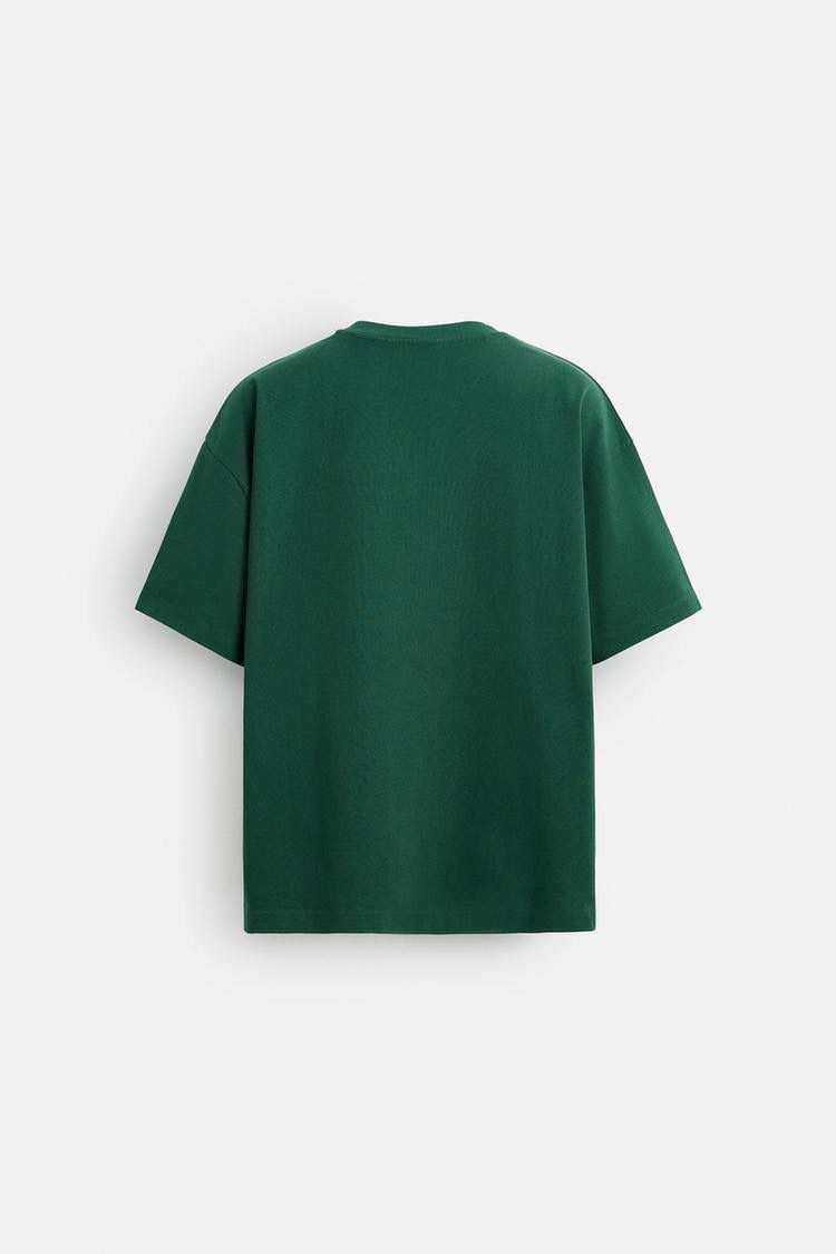 Zara Basic Oversized Green T-Shirt