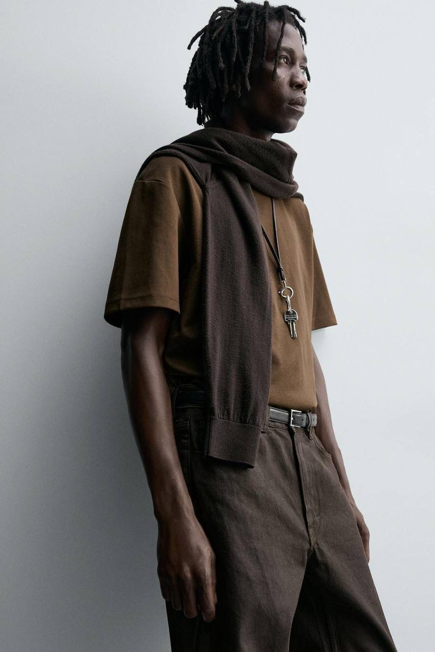 Zara Basic Oversized Brown T-Shirt