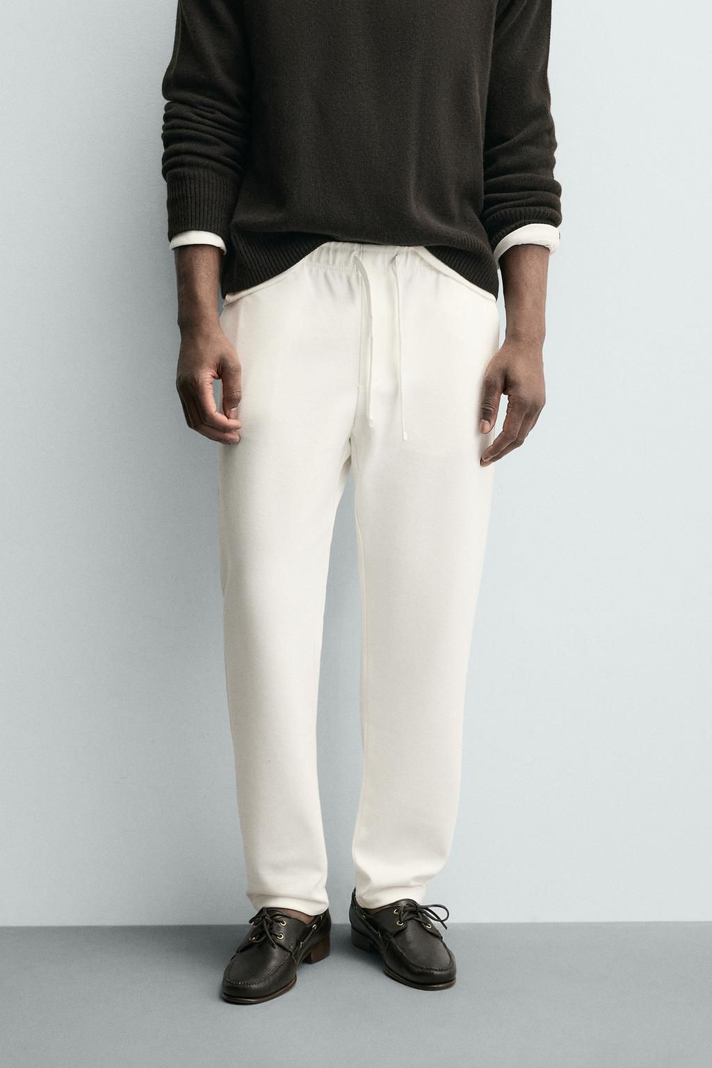 Zara Oyster-White Comfort Jogger