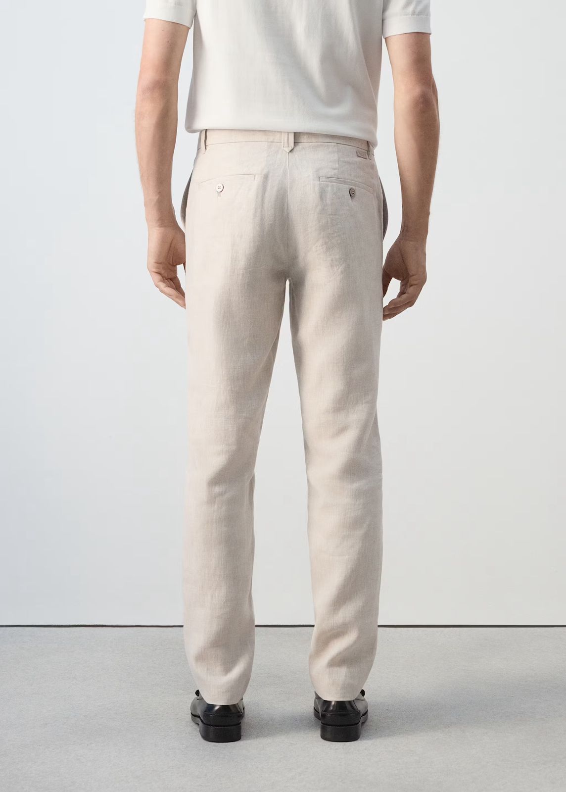 Mango Beige Linen Pants