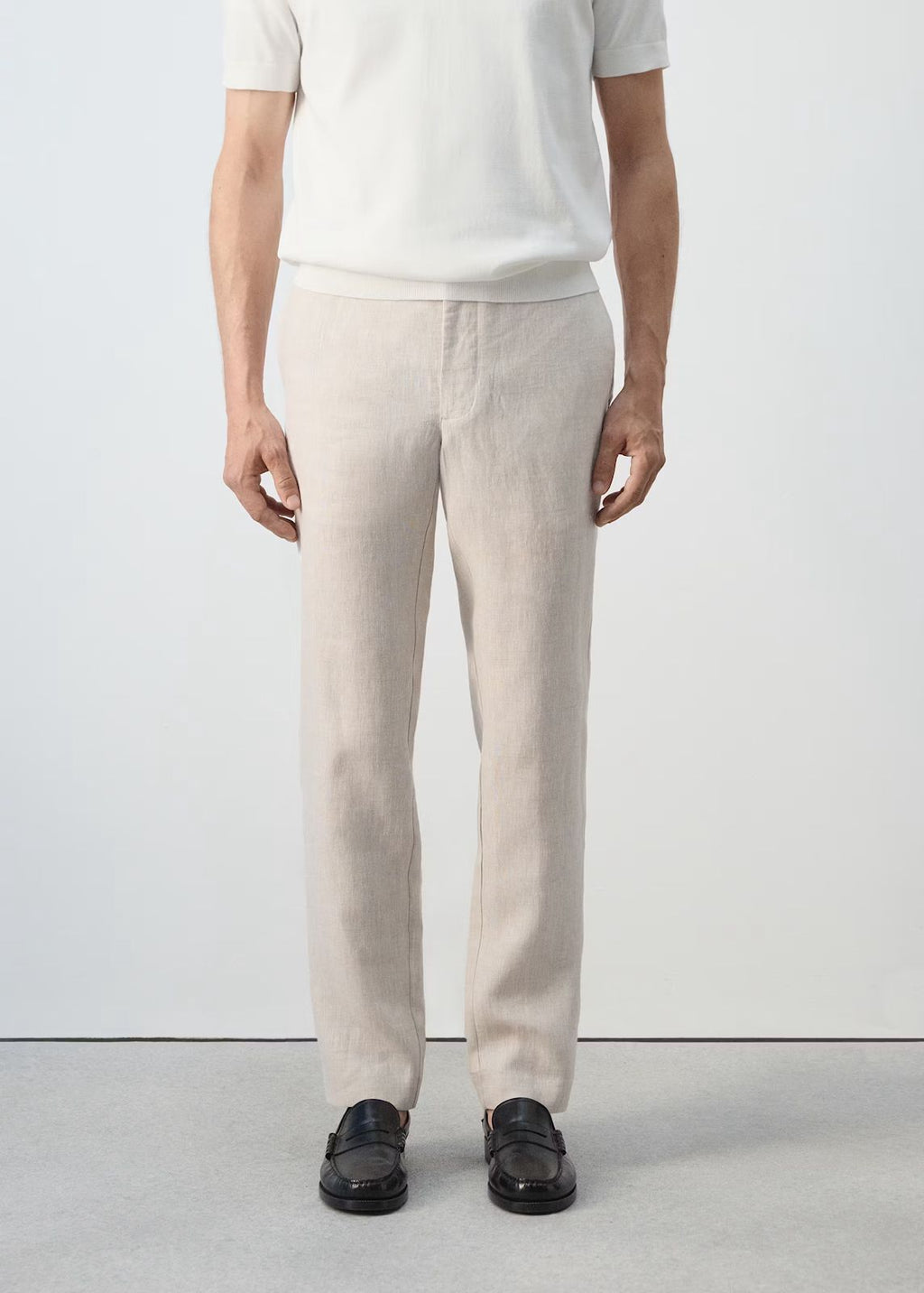 Mango Beige Linen Pants