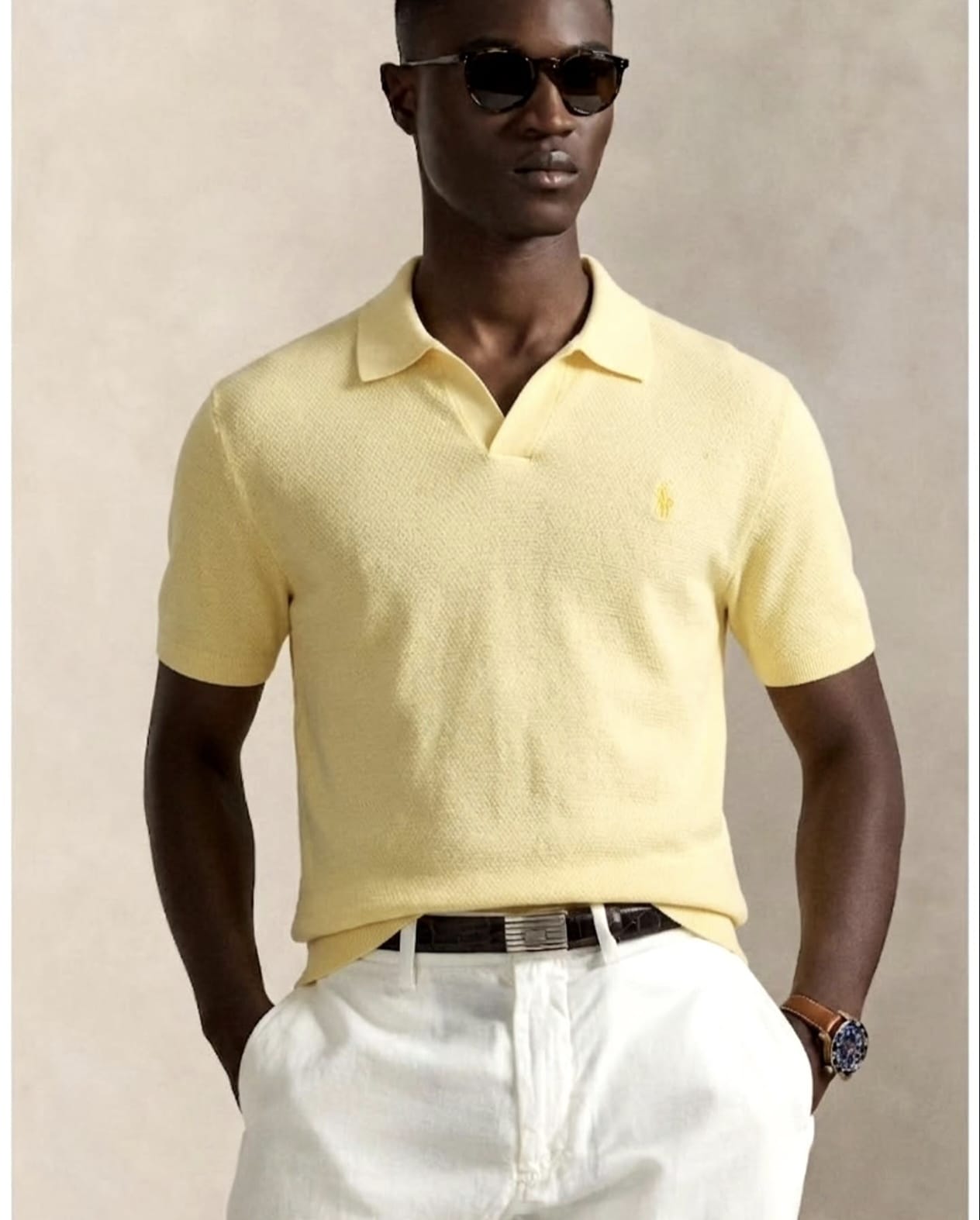 Ralph Lauren Yellow Knitted Polo