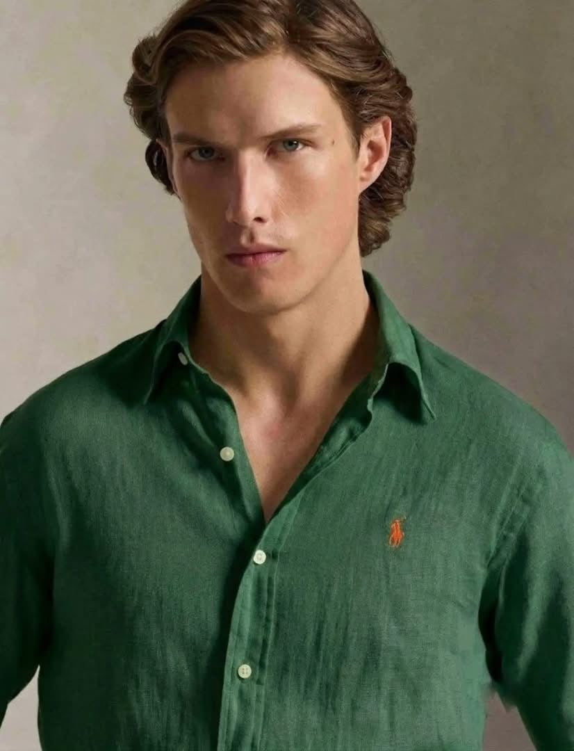 Ralph Lauren Green Linen Shirt