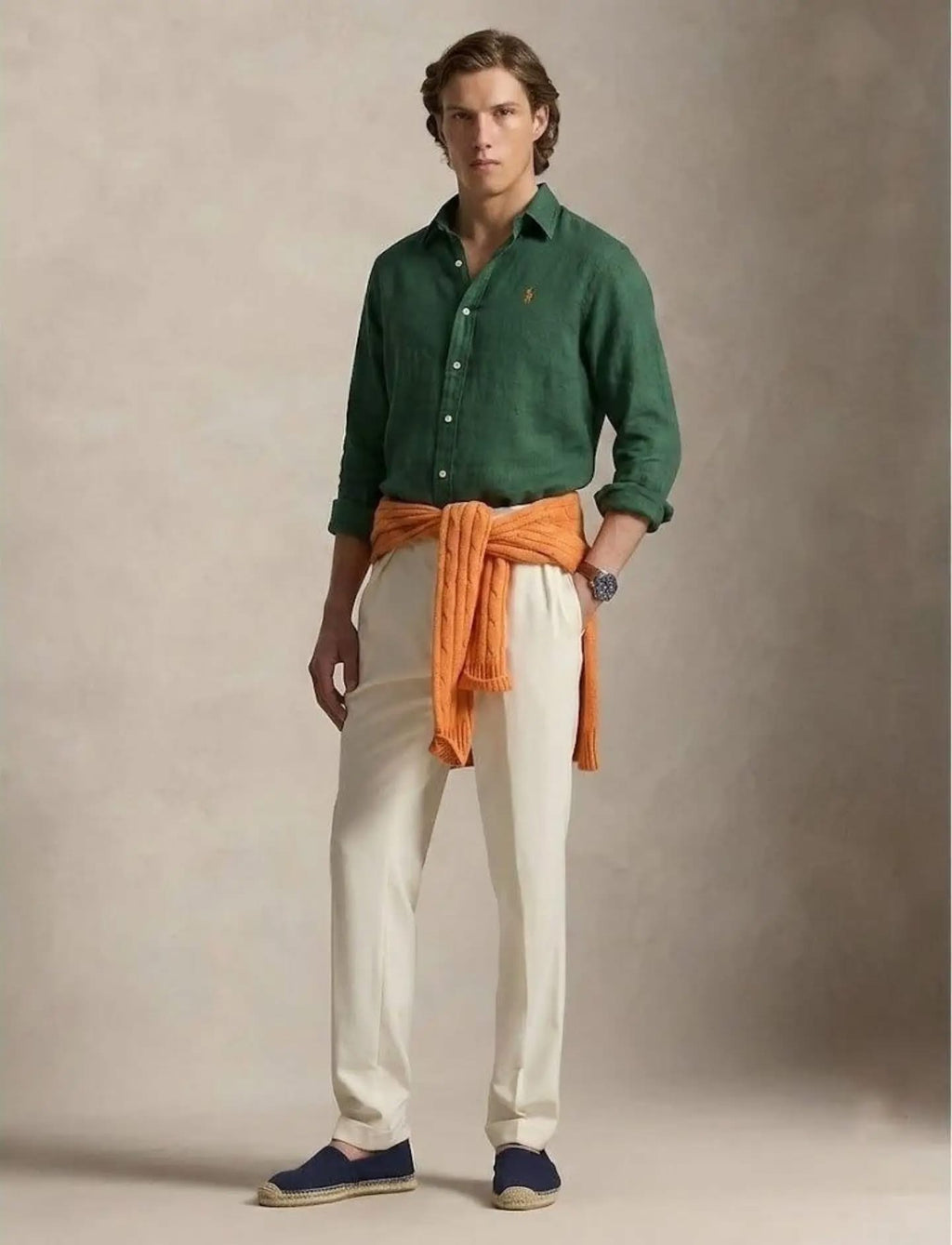 Ralph Lauren Green Linen Shirt