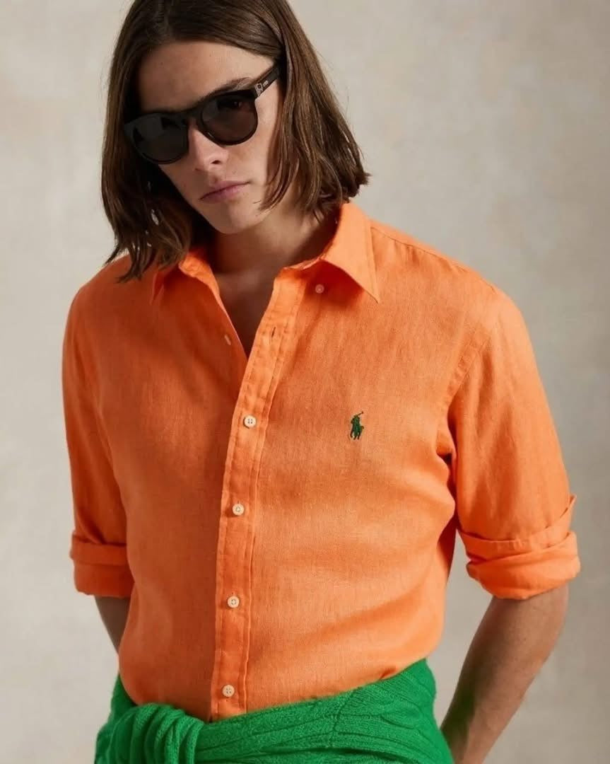 Ralph Lauren Orange Linen Shirt
