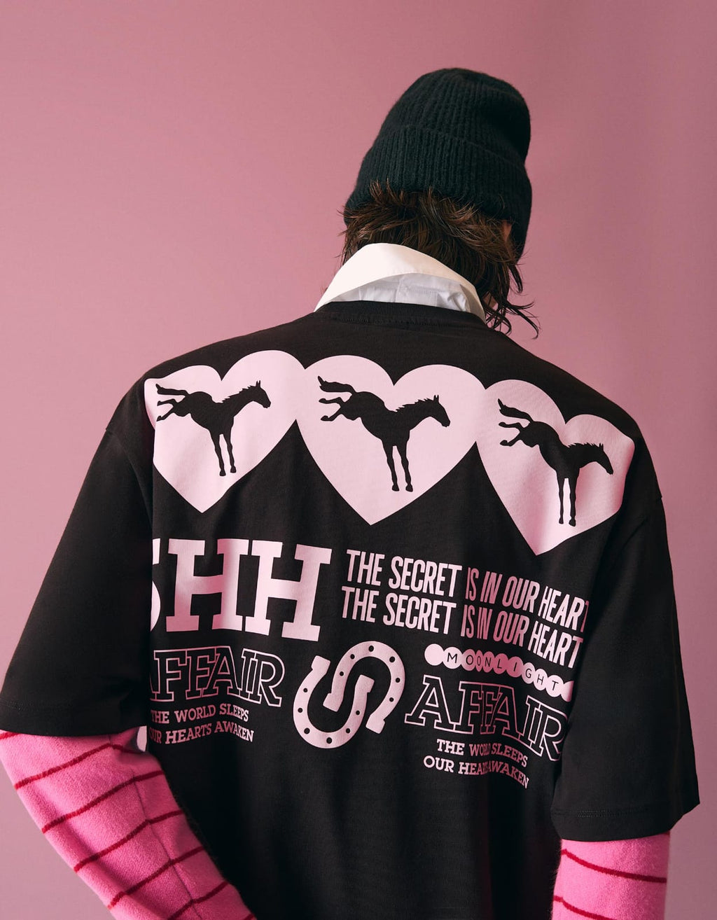 Bershka Black Short Sleeve Printed T-shirt