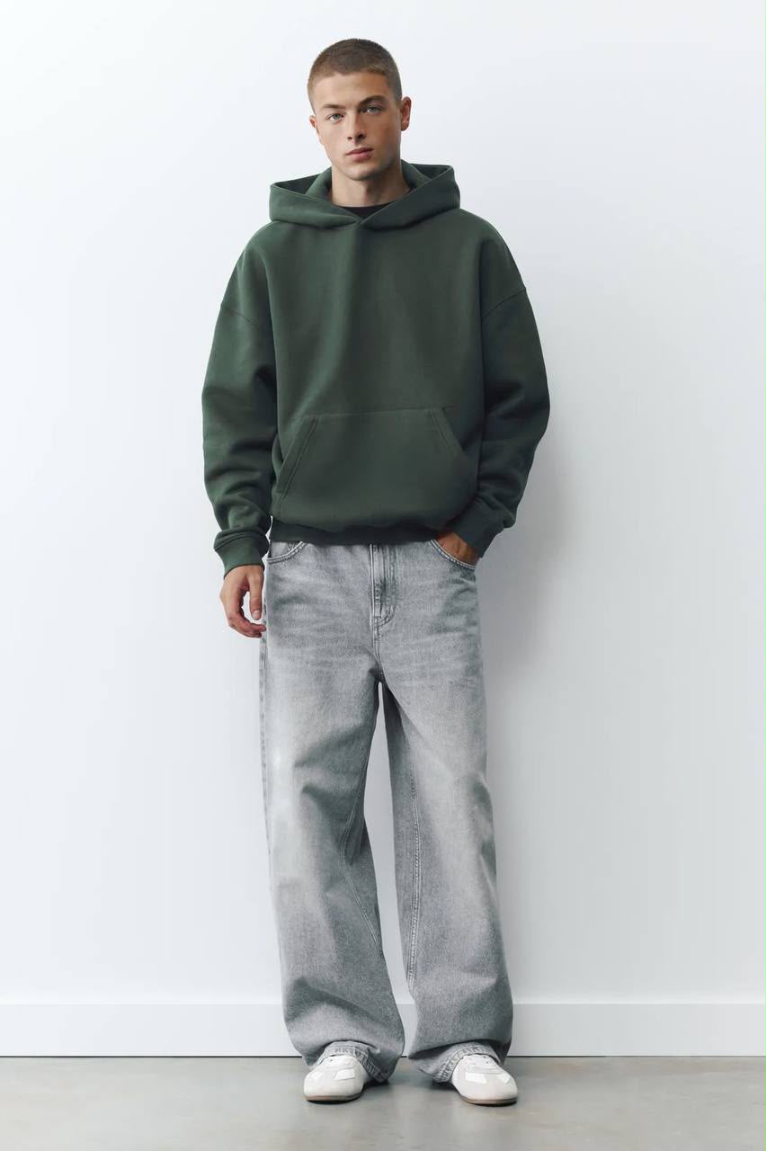 Pull&Bear Olive Basic Hoodie