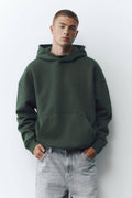 Pull&Bear Olive Basic Hoodie