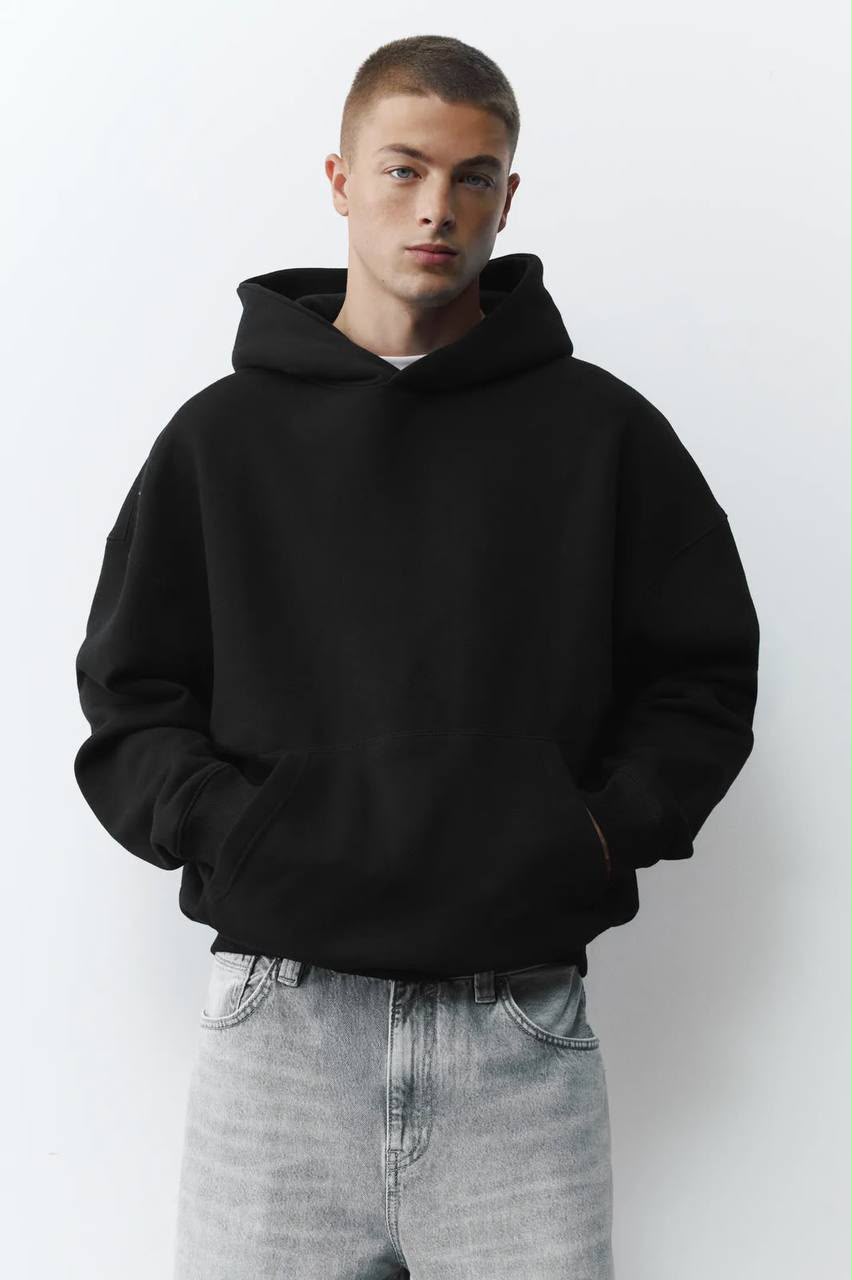 Pull&Bear Black Basic Hoodie