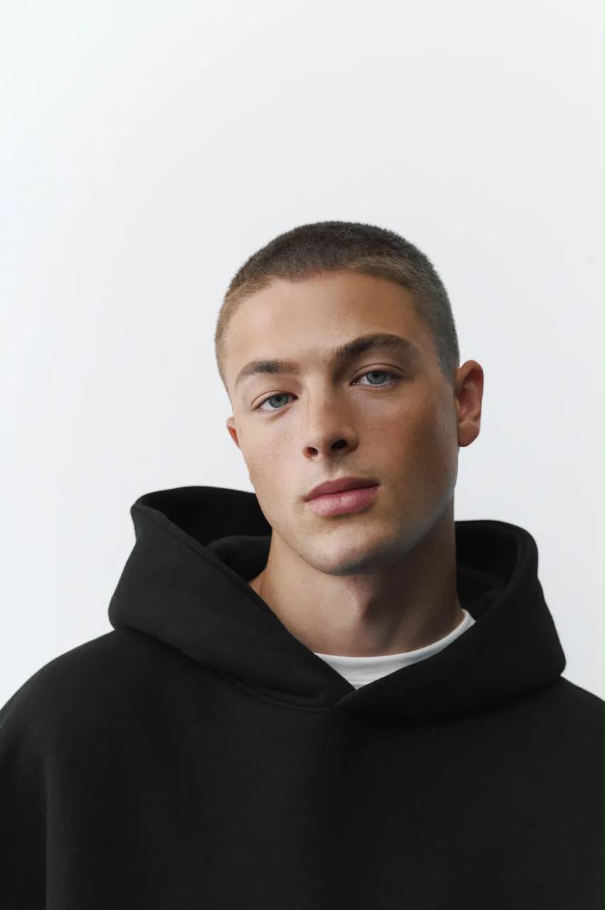 Pull&Bear Black Basic Hoodie