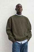 Zara Olive Basic Crewneck